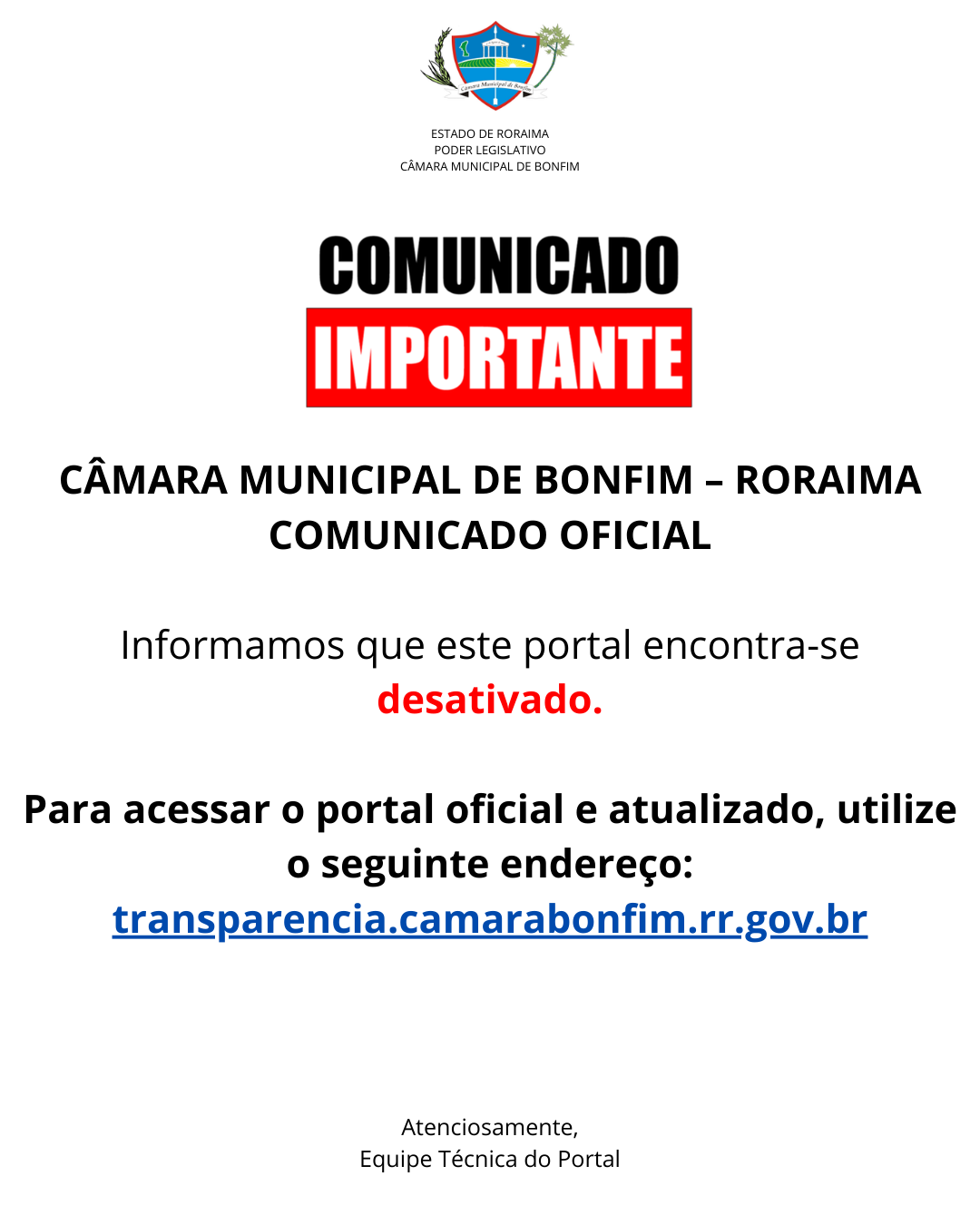 COMUNICADO IMPORTANTE !